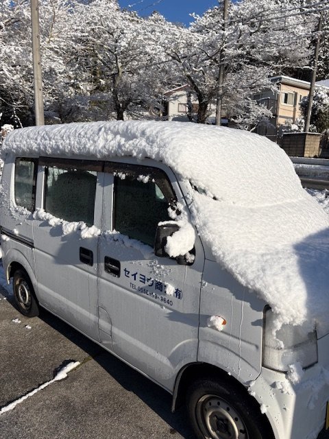 久しぶりの積雪⛄