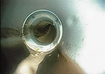 清掃後の排水管内